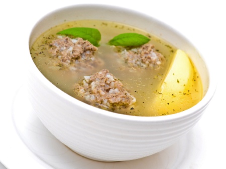 Супа топчета със зелев сок и ориз - снимка на рецептата